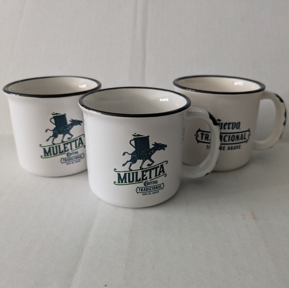 🍺 Jose Cuervo Glasses/ mugs ,set of 3. 2 are identical. See pics for designs.